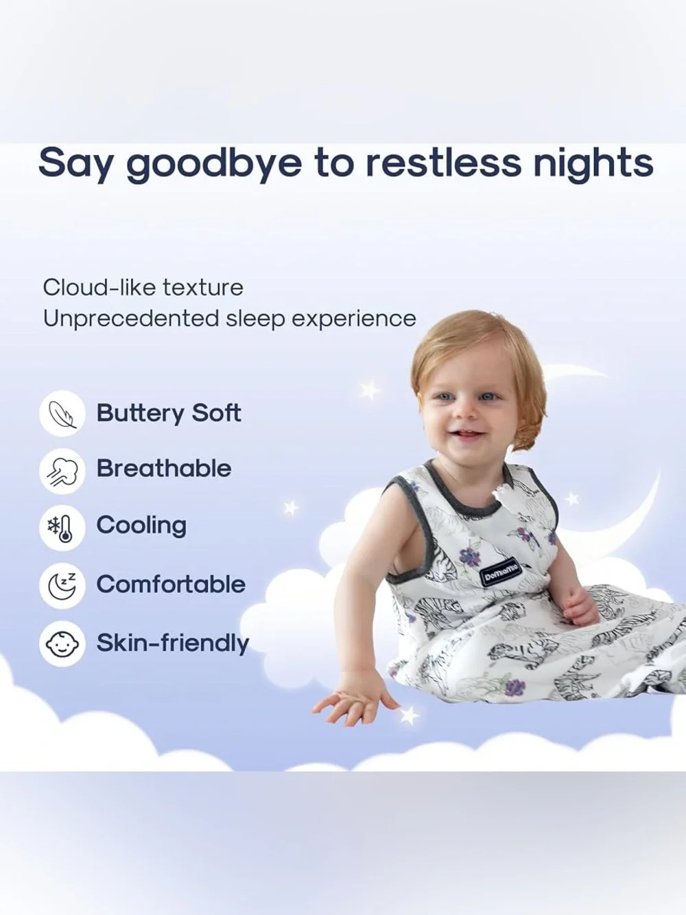 🆕 Domiamia TigerPrint Sleep Sack XL, 24-36 Months? *Read*